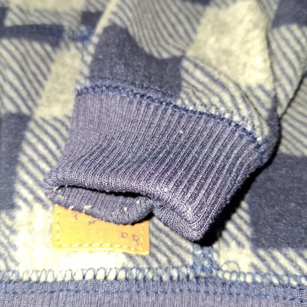 Carter's Boys 18 Months Blue Grey Plaid Hooded Jacket & Pants 2 Piece Outfit
